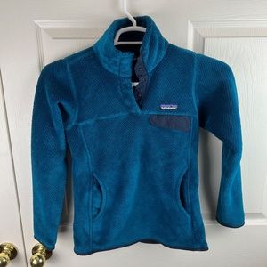 Patagonia Re-Tool Snap-T Pullover Fleece Jacket Teal Blue Size XS